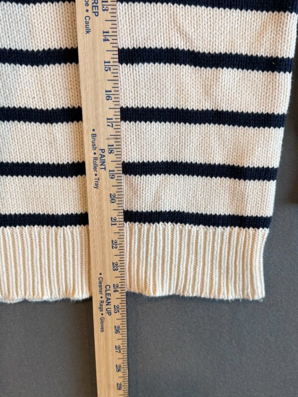 Z Supply Women’s Small Cream Navy Striped Crewneck Sweater Nautical Coastal View 5